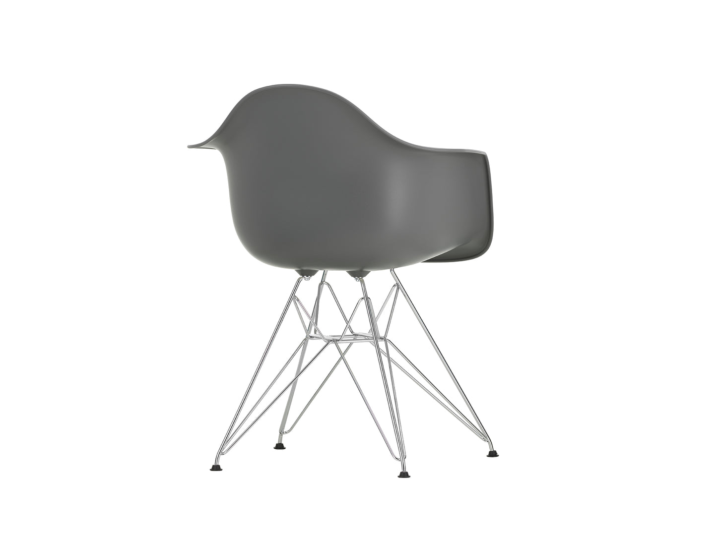 Eames DAR Plastic Armchair RE by Vitra - 56 Granite Grey Shell / Chrome Base
