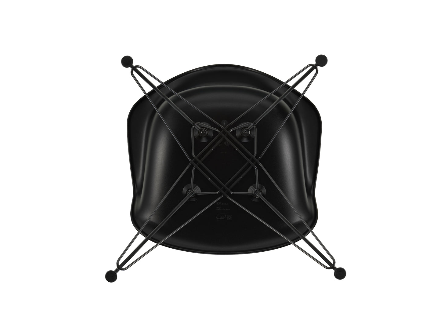 Eames DAR Plastic Armchair RE by Vitra - 12 Deep Black Shell / Basic Dark Base