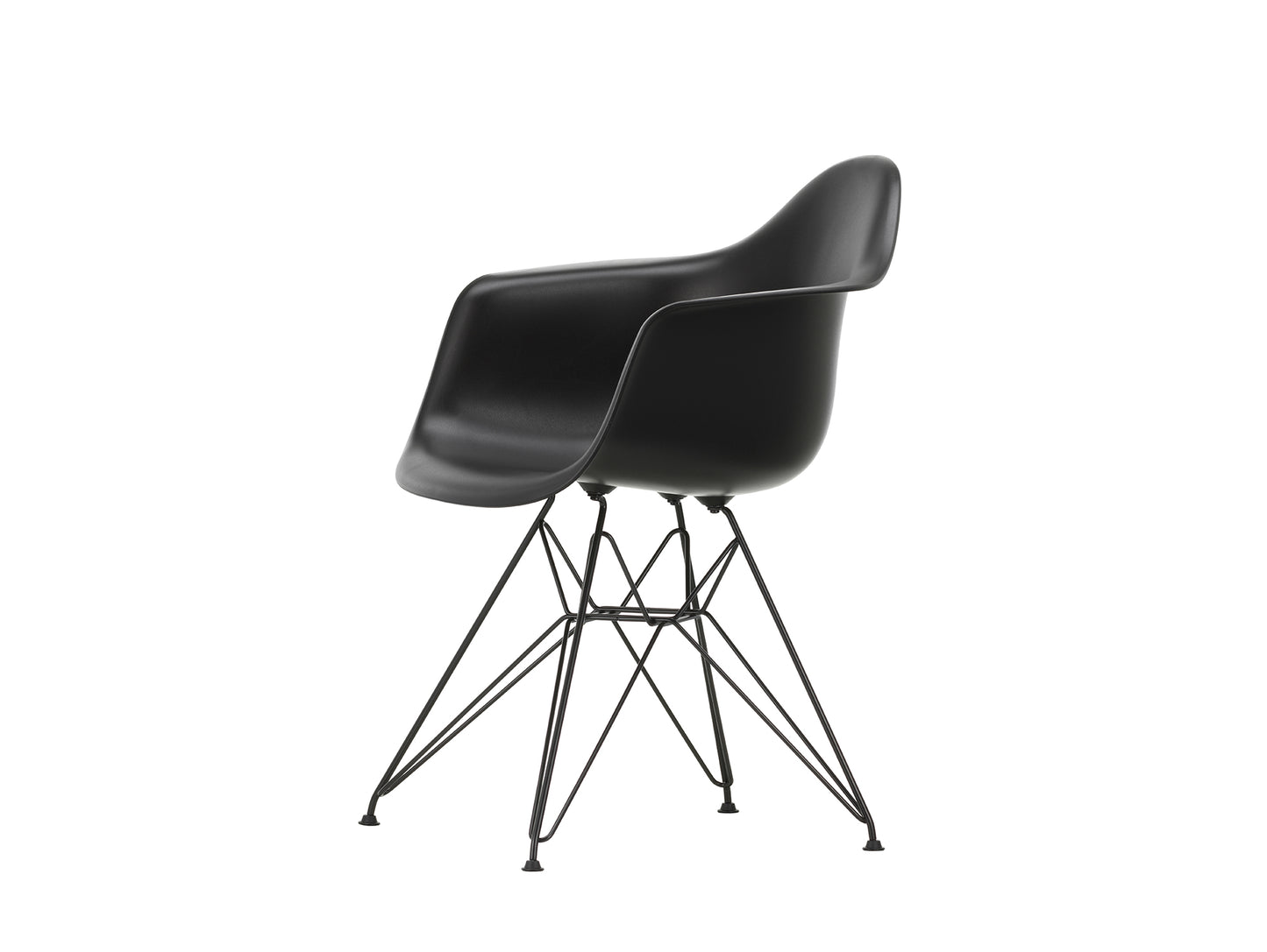 Eames DAR Plastic Armchair RE by Vitra - 12 Deep Black Shell / Basic Dark Base