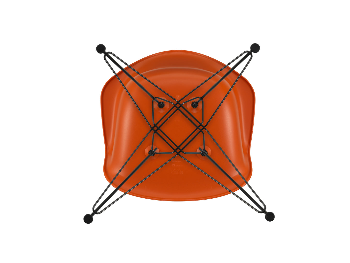 Eames DAR Plastic Armchair RE by Vitra - 43 Rusty Orange Shell / Basic Dark Base