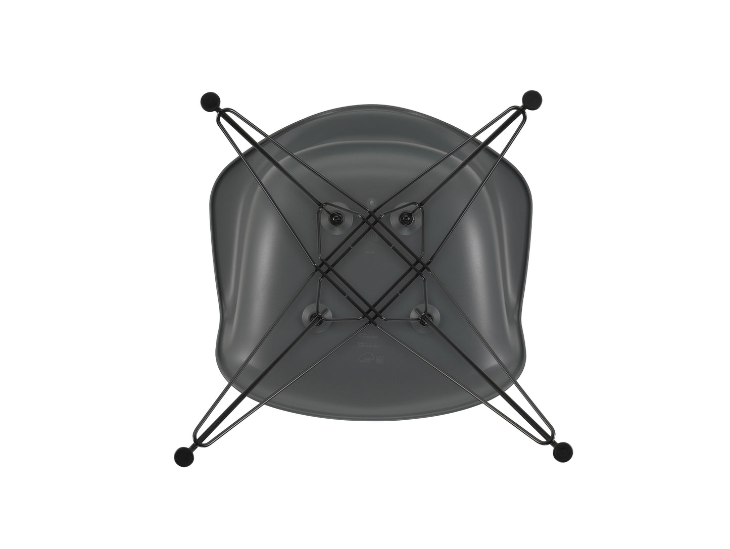 Eames DAR Plastic Armchair RE by Vitra - 56 Granite Grey Shell / Basic Dark Base