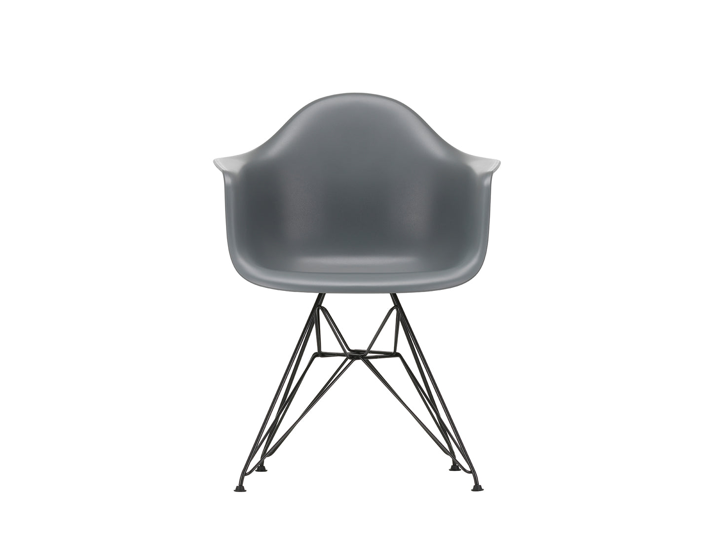 Eames DAR Plastic Armchair RE by Vitra - 56 Granite Grey Shell / Basic Dark Base