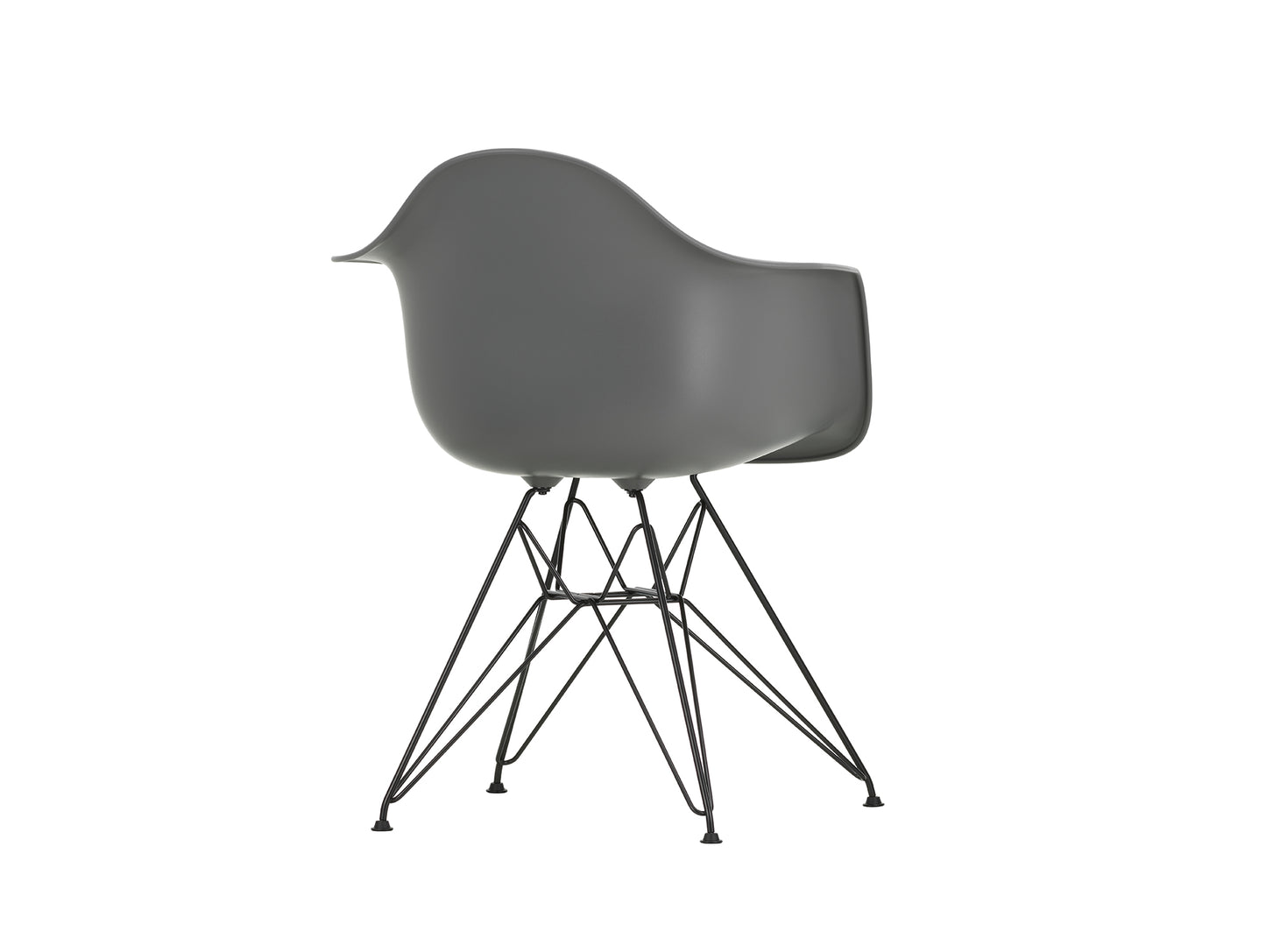 Eames DAR Plastic Armchair RE by Vitra - 56 Granite Grey Shell / Basic Dark Base