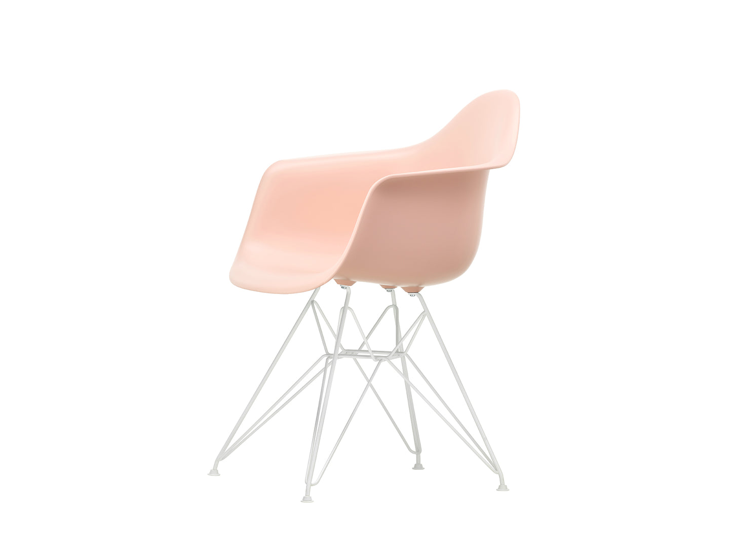 Eames DAR Plastic Armchair RE by Vitra - 41 Pale Rose Shell / White Base
