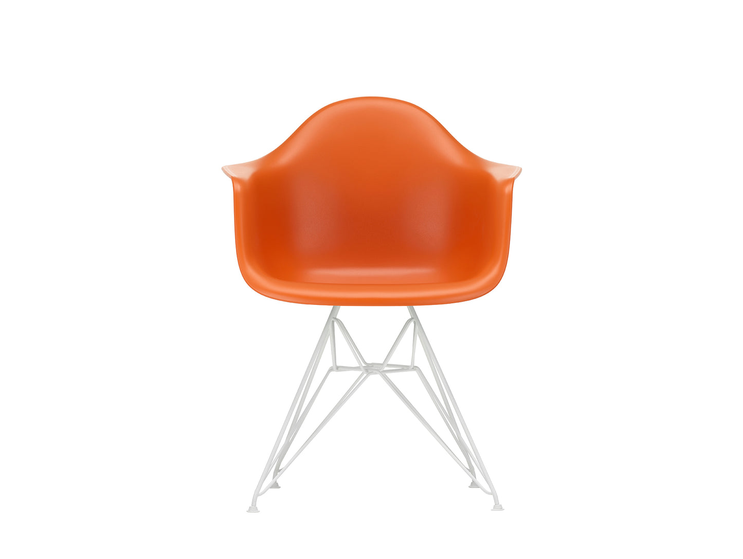 Eames DAR Plastic Armchair RE by Vitra - 43 Rusty Orange Shell / White Base
