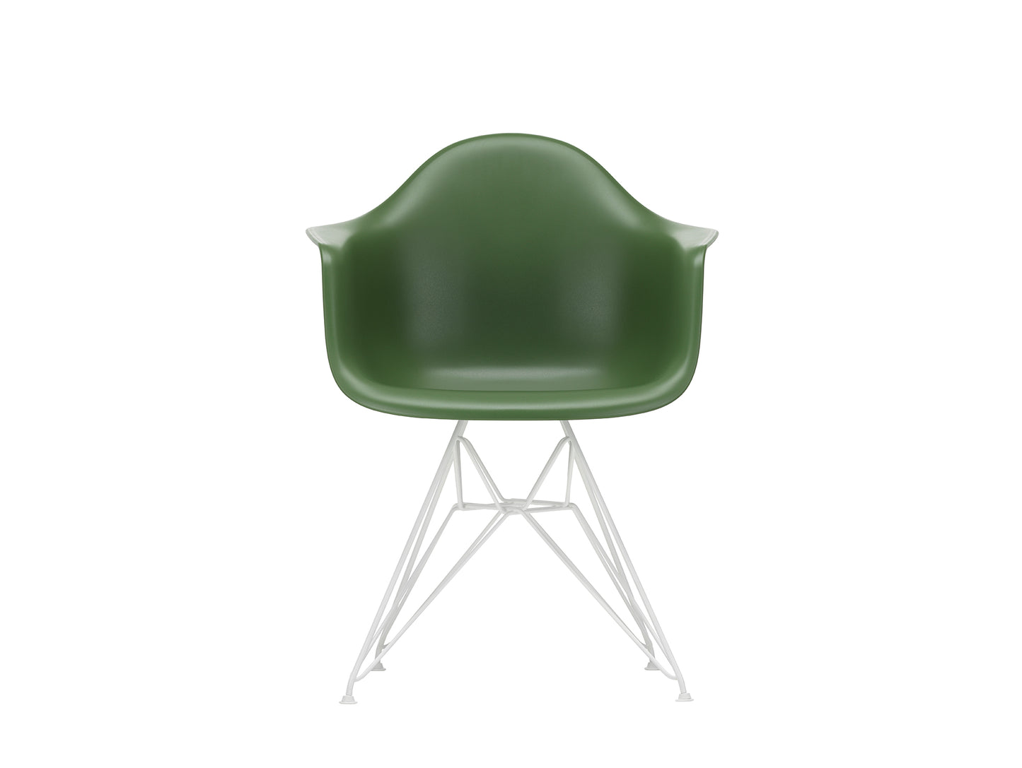 Eames DAR Plastic Armchair RE by Vitra - 48 Forest Shell / White Base
