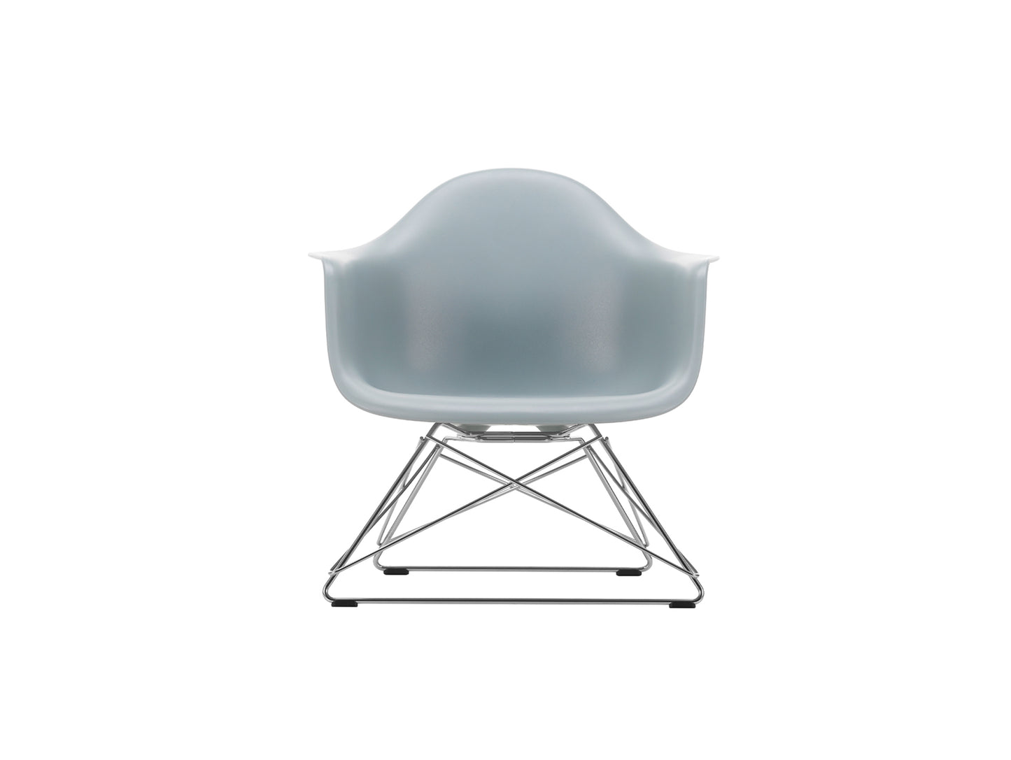 Eames Plastic Armchair LAR by Vitra - Light Grey 24 Shell / Chrome-Plated Steel Base