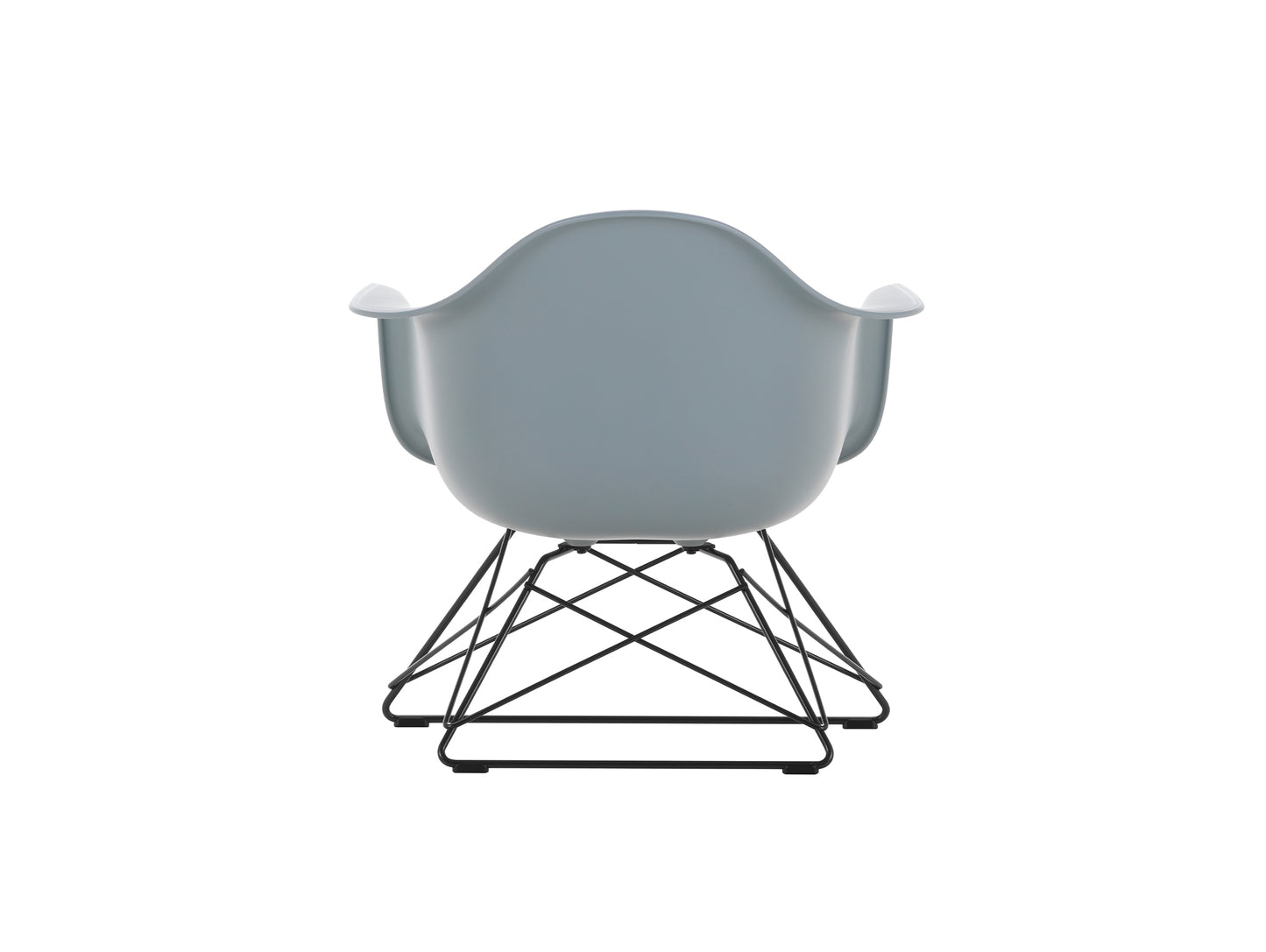 Eames Plastic Armchair LAR by Vitra - Ice Grey 24 Shell / Basic Dark Powder-Coated Steel Base