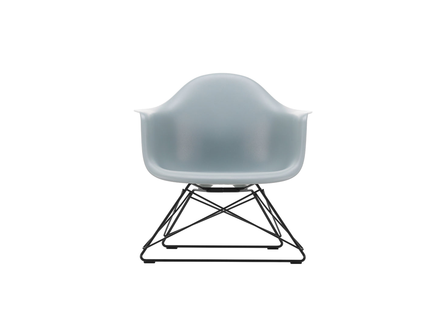 Eames Plastic Armchair LAR by Vitra - Ice Grey 24 Shell / Basic Dark Powder-Coated Steel Base