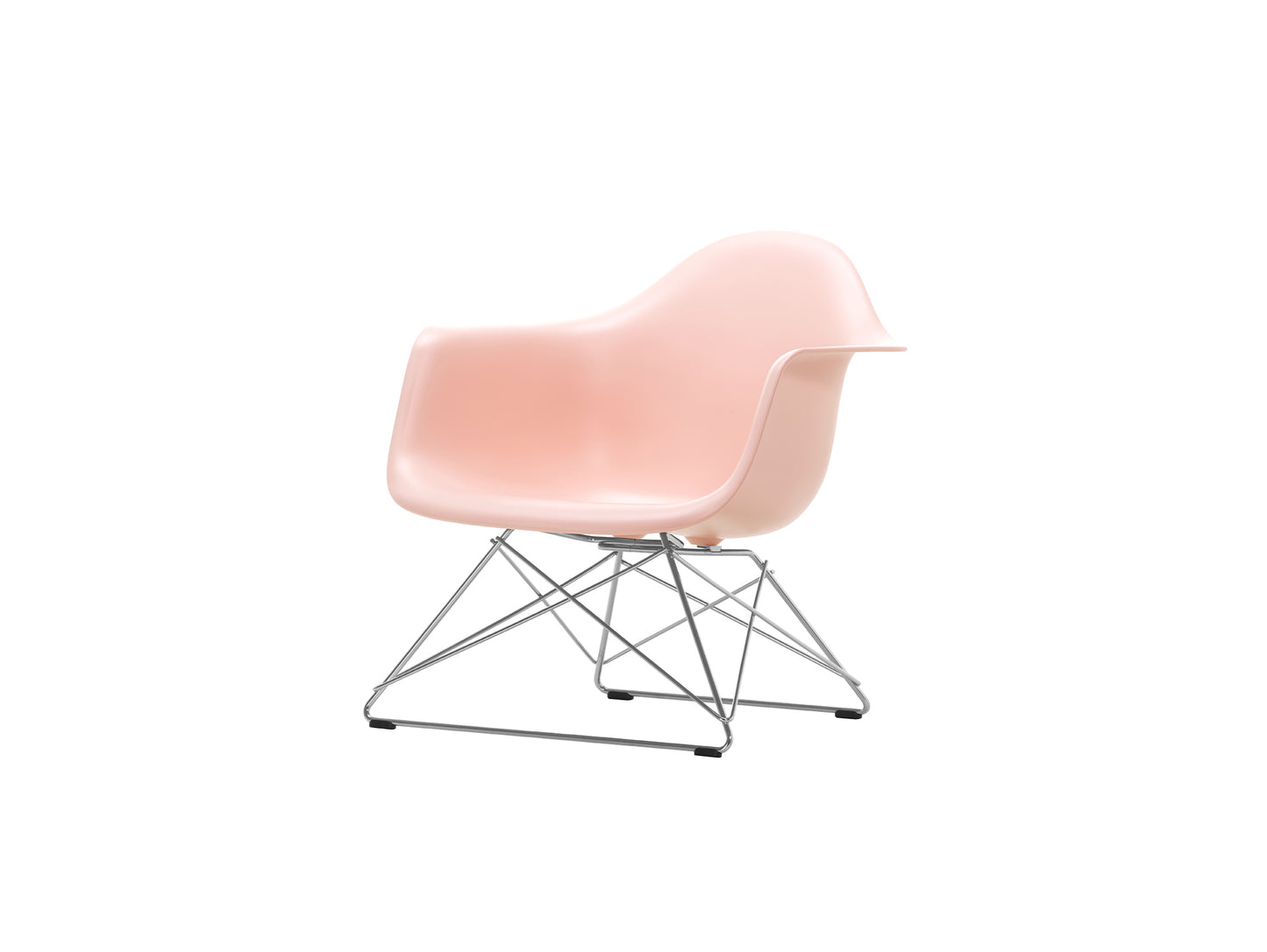 Eames Plastic Armchair LAR by Vitra - Pale Rose 41 Shell / Chrome-Plated Steel Base