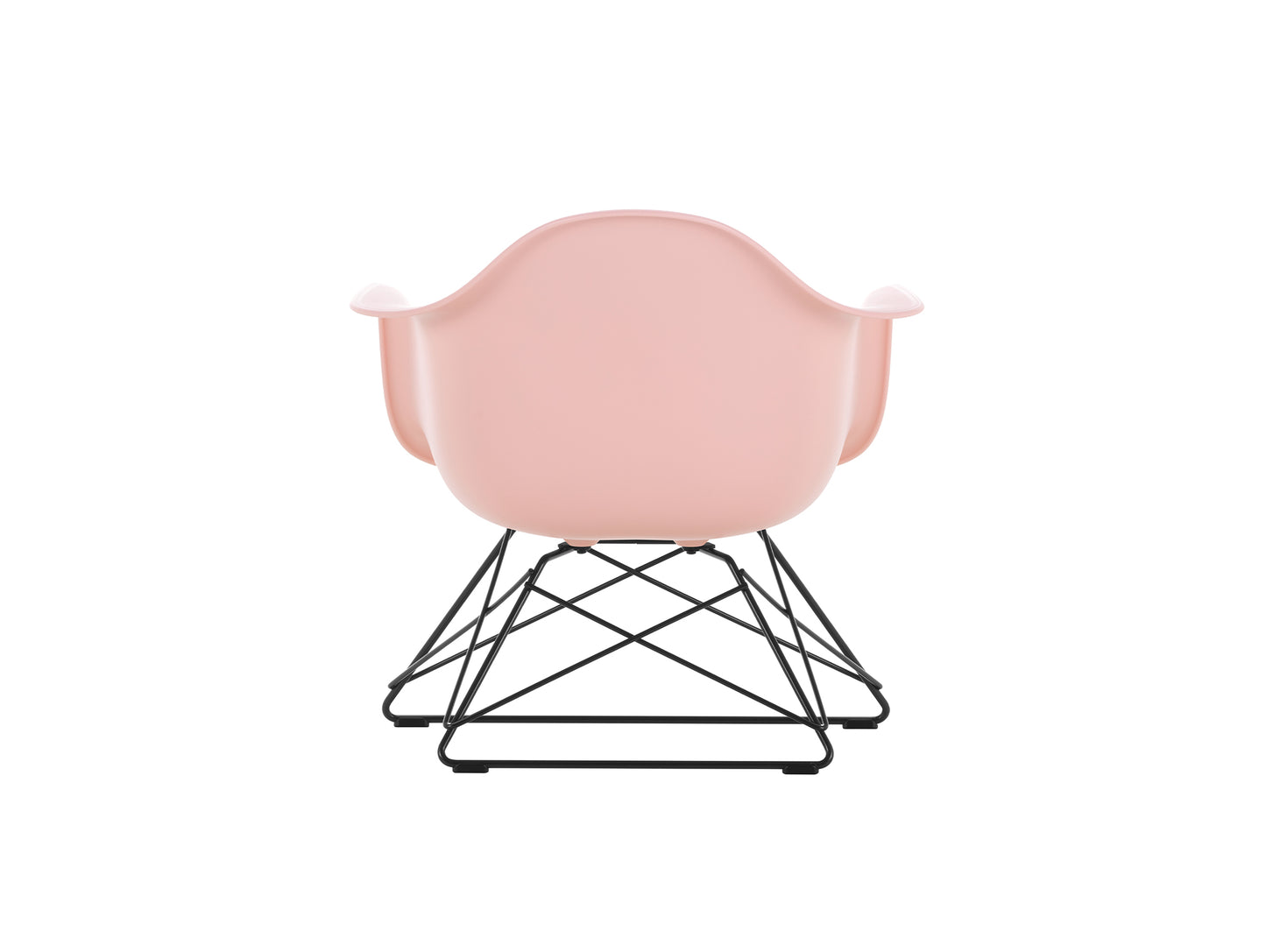 Eames Plastic Armchair LAR by Vitra - Pale Rose 41 Shell / Basic Dark Powder-Coated Steel Base