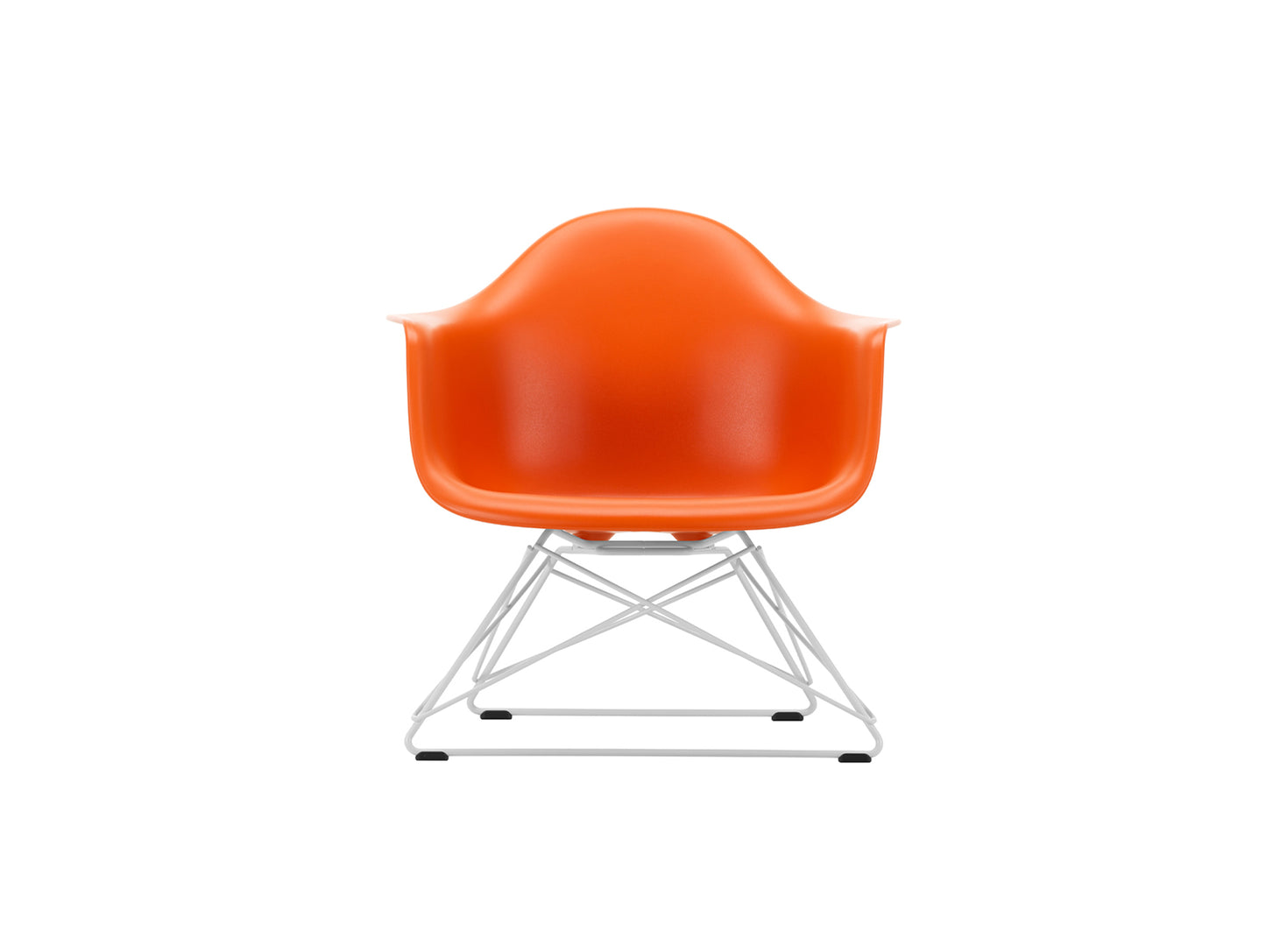 Eames Plastic Armchair LAR by Vitra - Rusty Orange 43 Shell / White Powder-Coated Steel