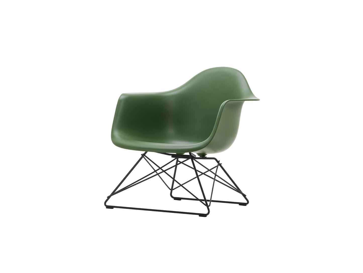 Eames Plastic Armchair LAR by Vitra - Forest 48 Shell / Basic Dark Powder-Coated Steel Base