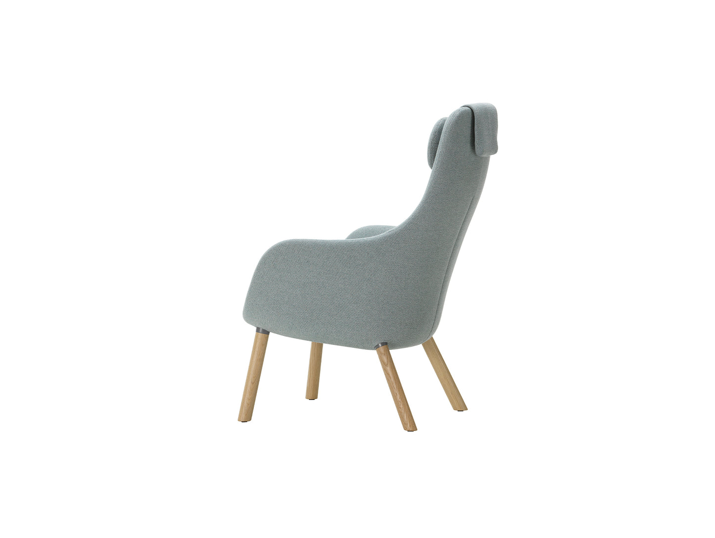 HAL Lounge Chair by Vitra - Natural Varnished Oak Base / Loose Seat Cushion / Dumet 28 Sage / Steel Blue (F80)