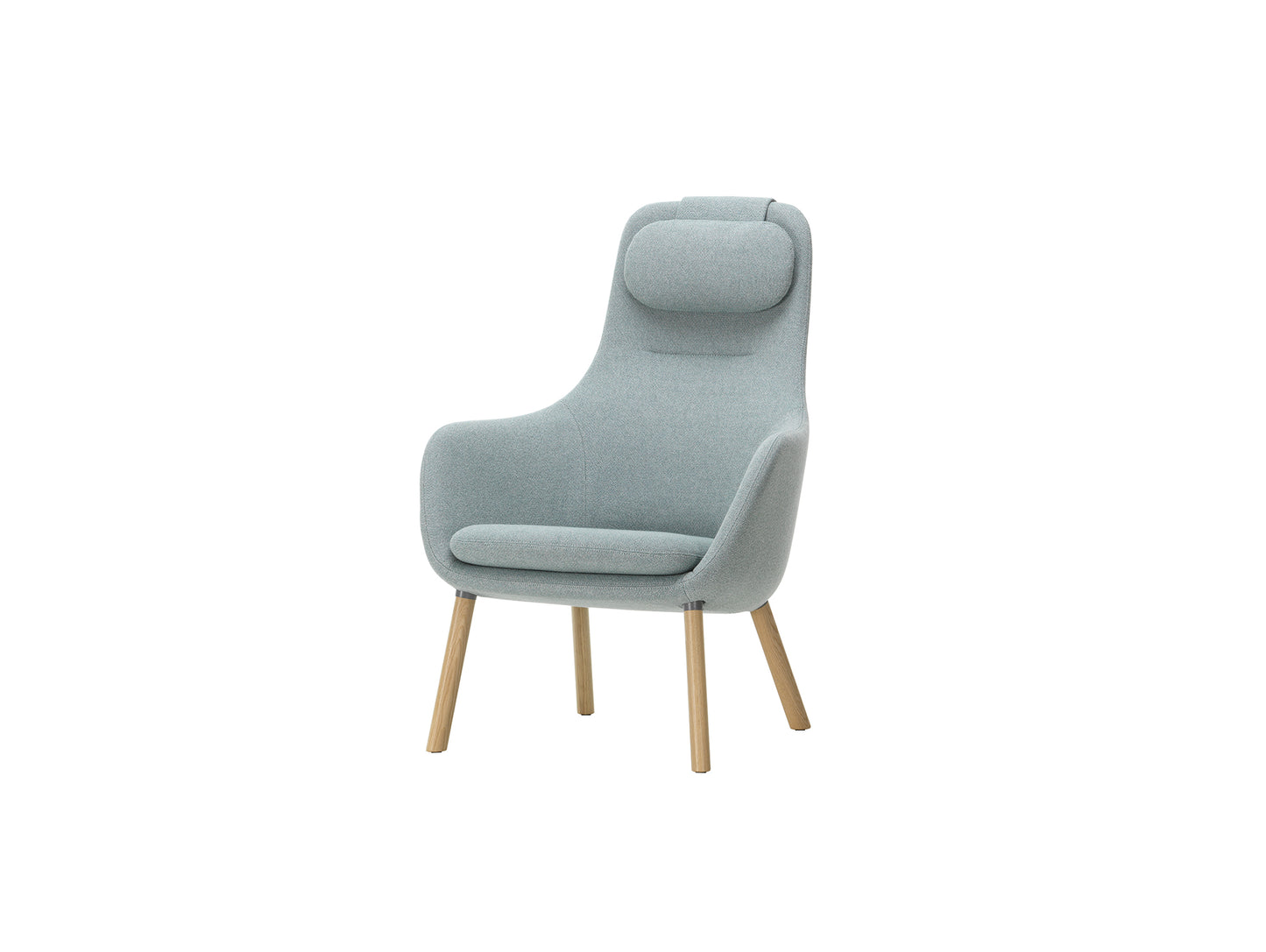 HAL Lounge Chair by Vitra - Natural Varnished Oak Base / Loose Seat Cushion / Dumet 28 Sage / Steel Blue (F80)