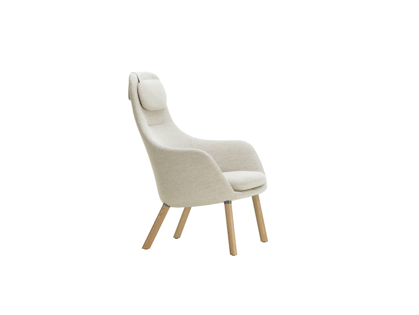 HAL Lounge Chair by Vitra - Natural Oak Base / Loose Seat Cushion / Dumet 03 Beige / Grey (F80)