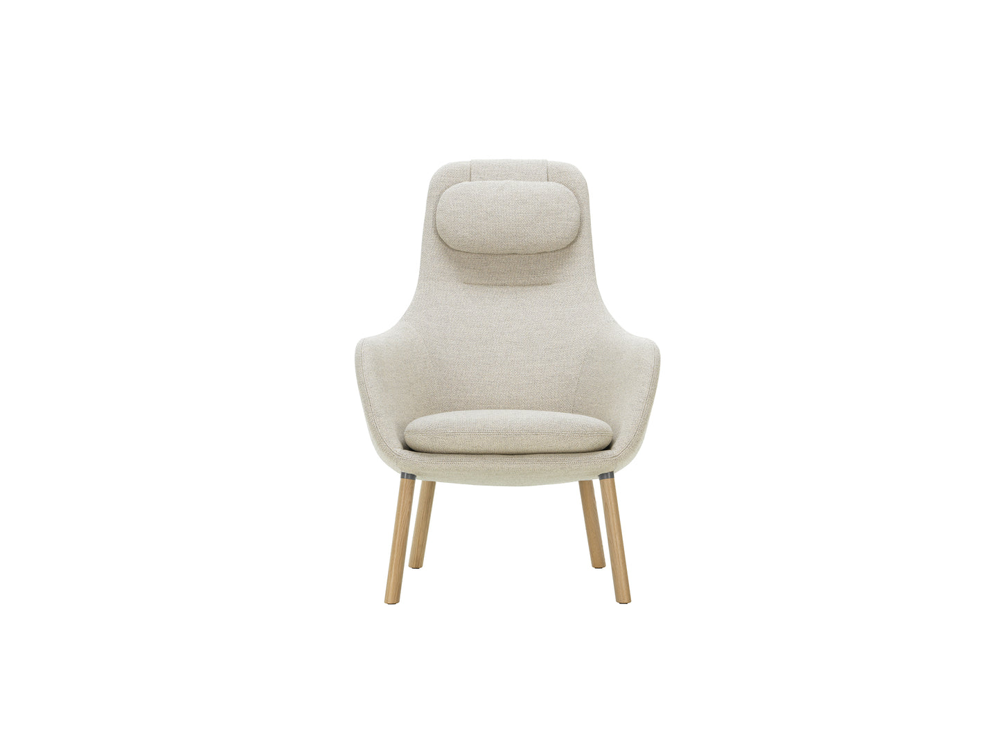 HAL Lounge Chair by Vitra - Natural Oak Base / Loose Seat Cushion / Dumet 03 Beige / Grey (F80)