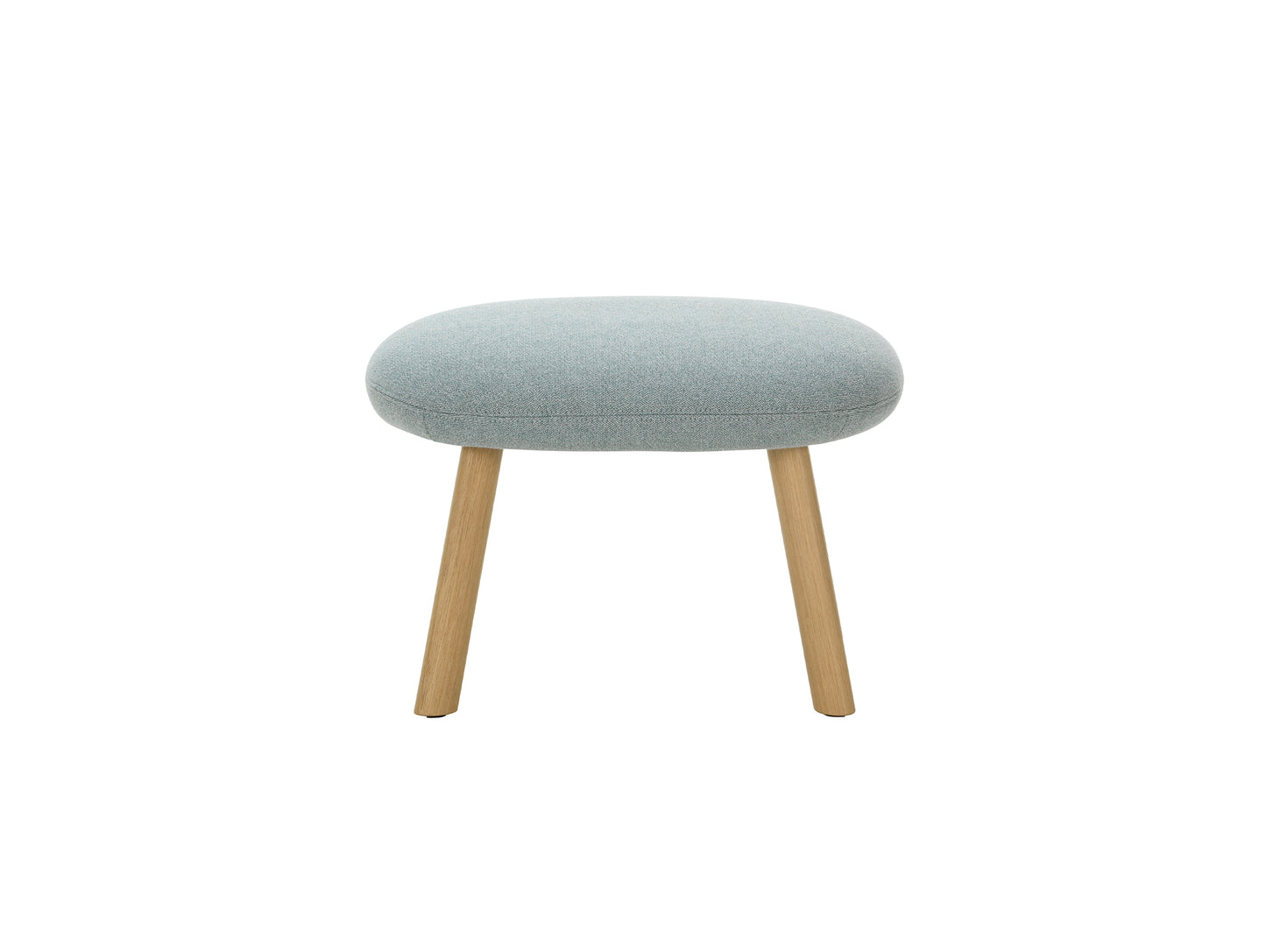 HAL Lounge Ottoman by Vitra - Natural Varnished Oak / Dumet 28 Sage / Steel Blue (F80)