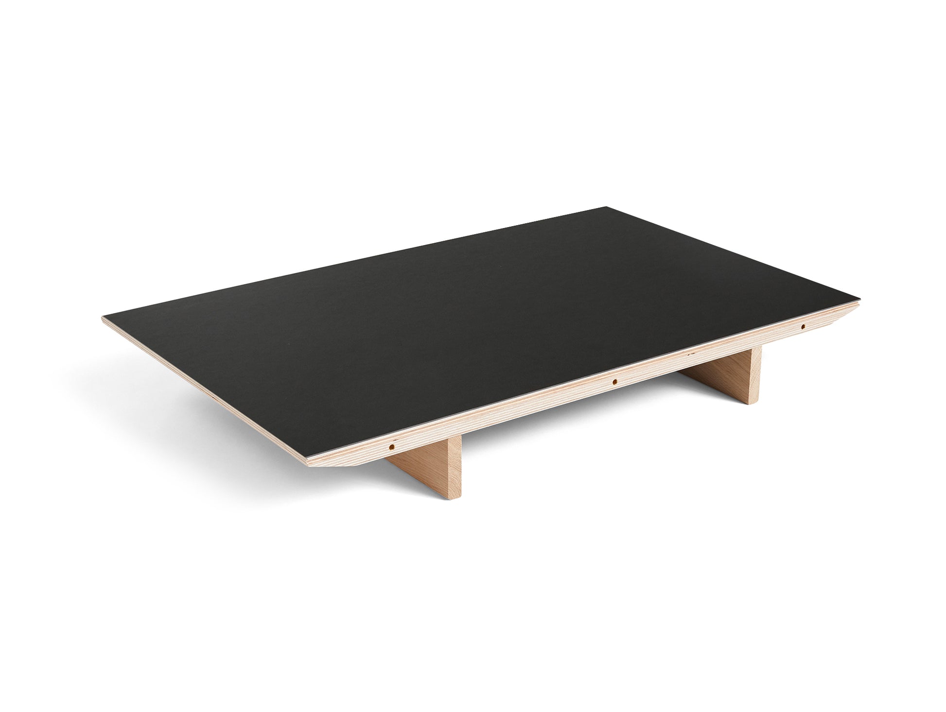 CPH30 Extendable Leaf and Leg by HAY - 50x80 / Black Linoleum / Lacquered Oak