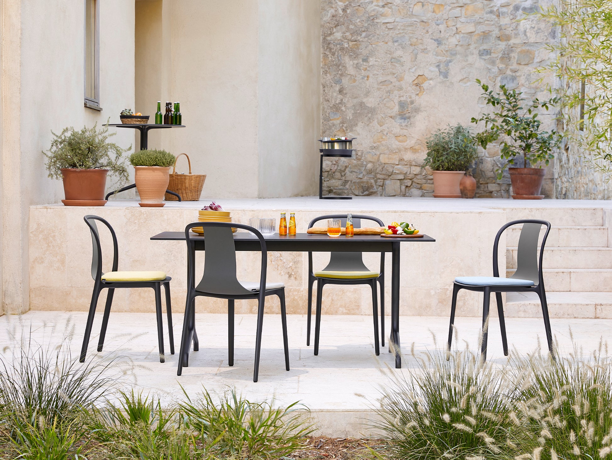 Belleville Chair Plastic by Vitra - Basalt