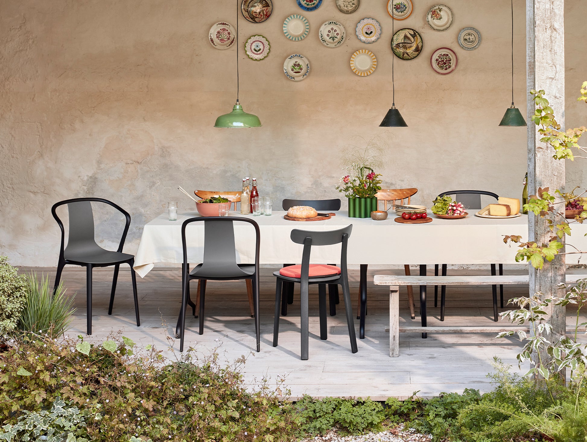 Belleville Chair Plastic by Vitra - Basalt