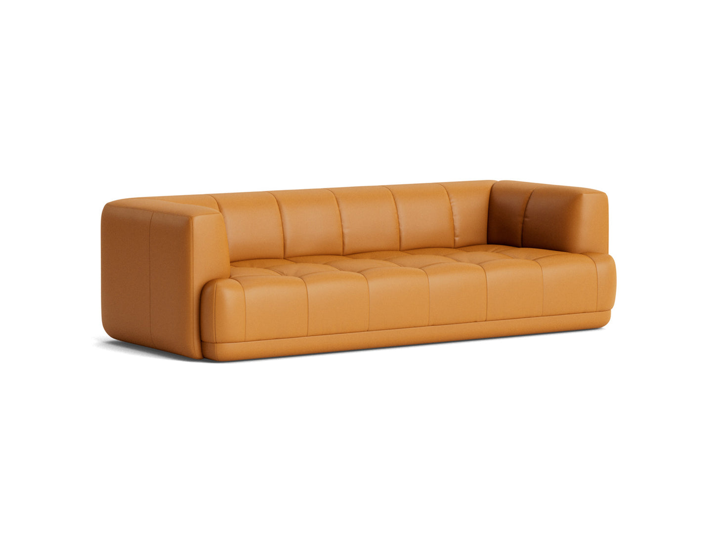 Quilton 3-Seater Sofa / Cognac Sense Leather / by HAY