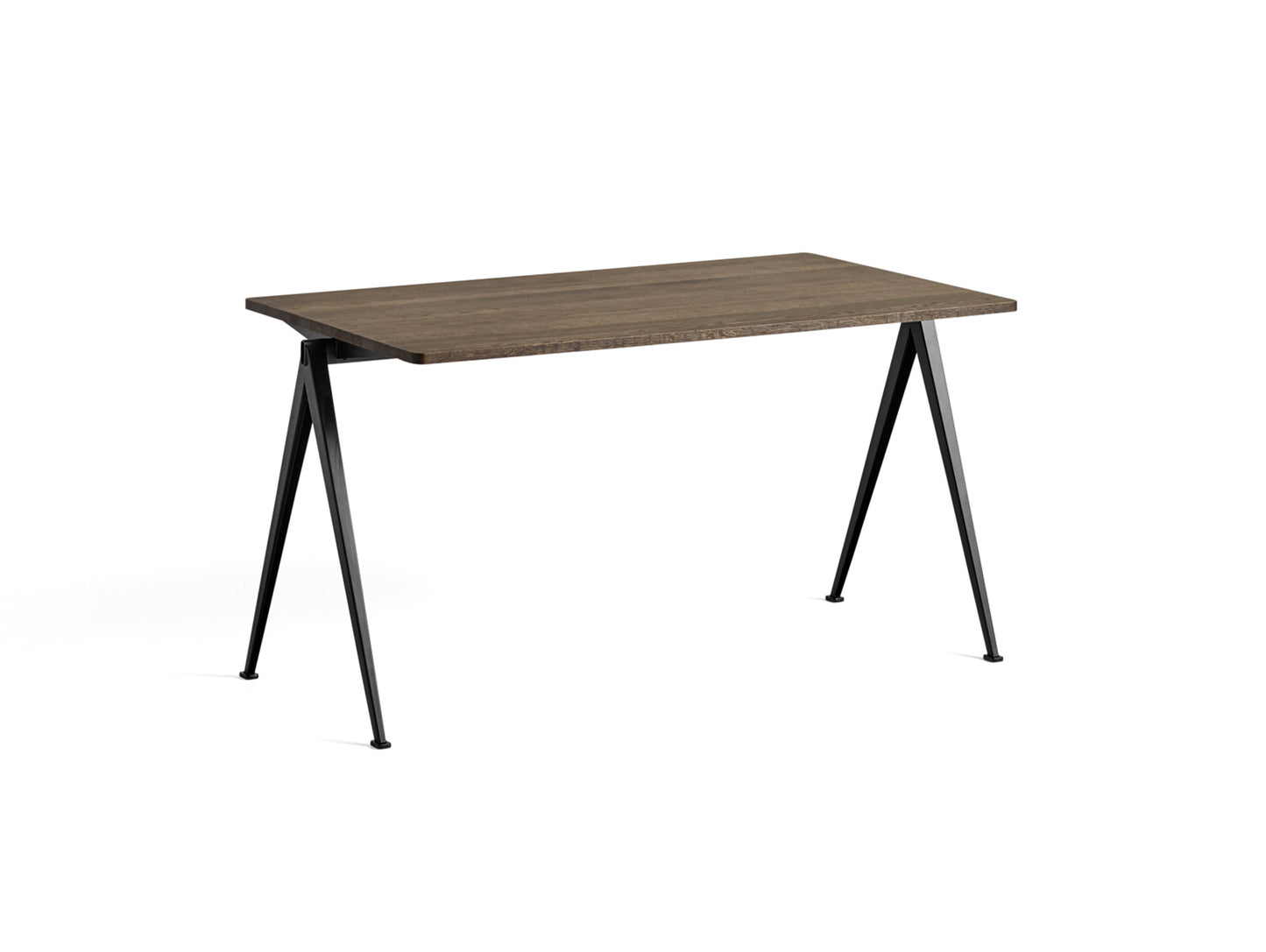 Pyramid Table 01 by HAY - Length: 140 cm / Width: 75 cm / Smoked Solid Oak / Black Frame