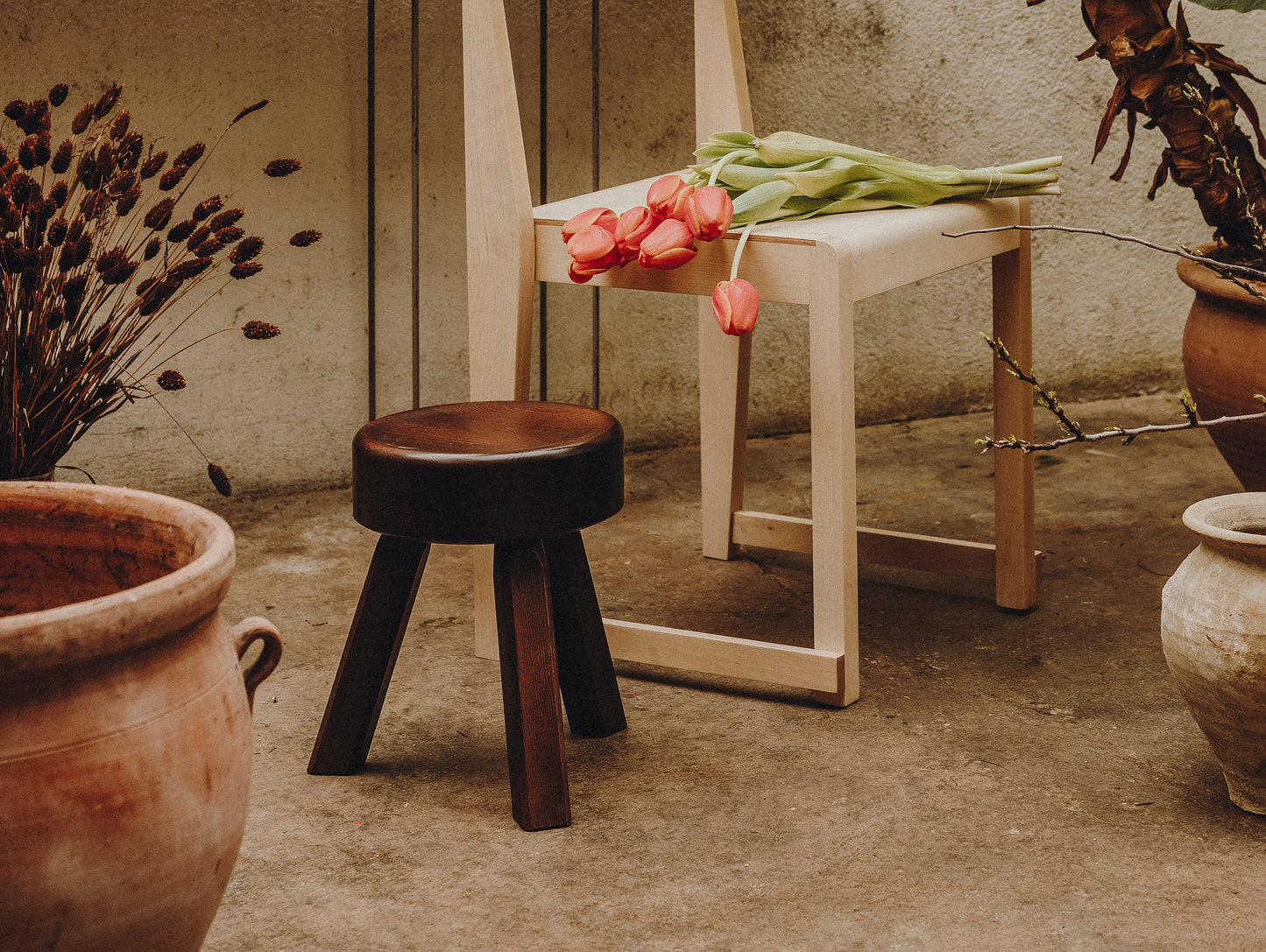 Frama AML Stool - Dark Oiled Pine
