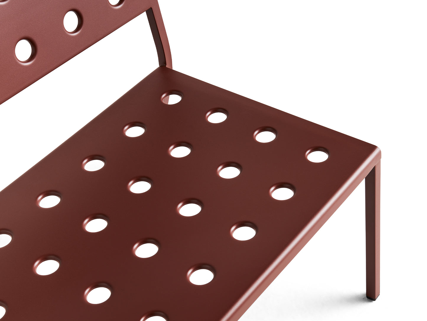 Balcony Outdoor Lounge Bench without Armrest by HAY - Iron Red