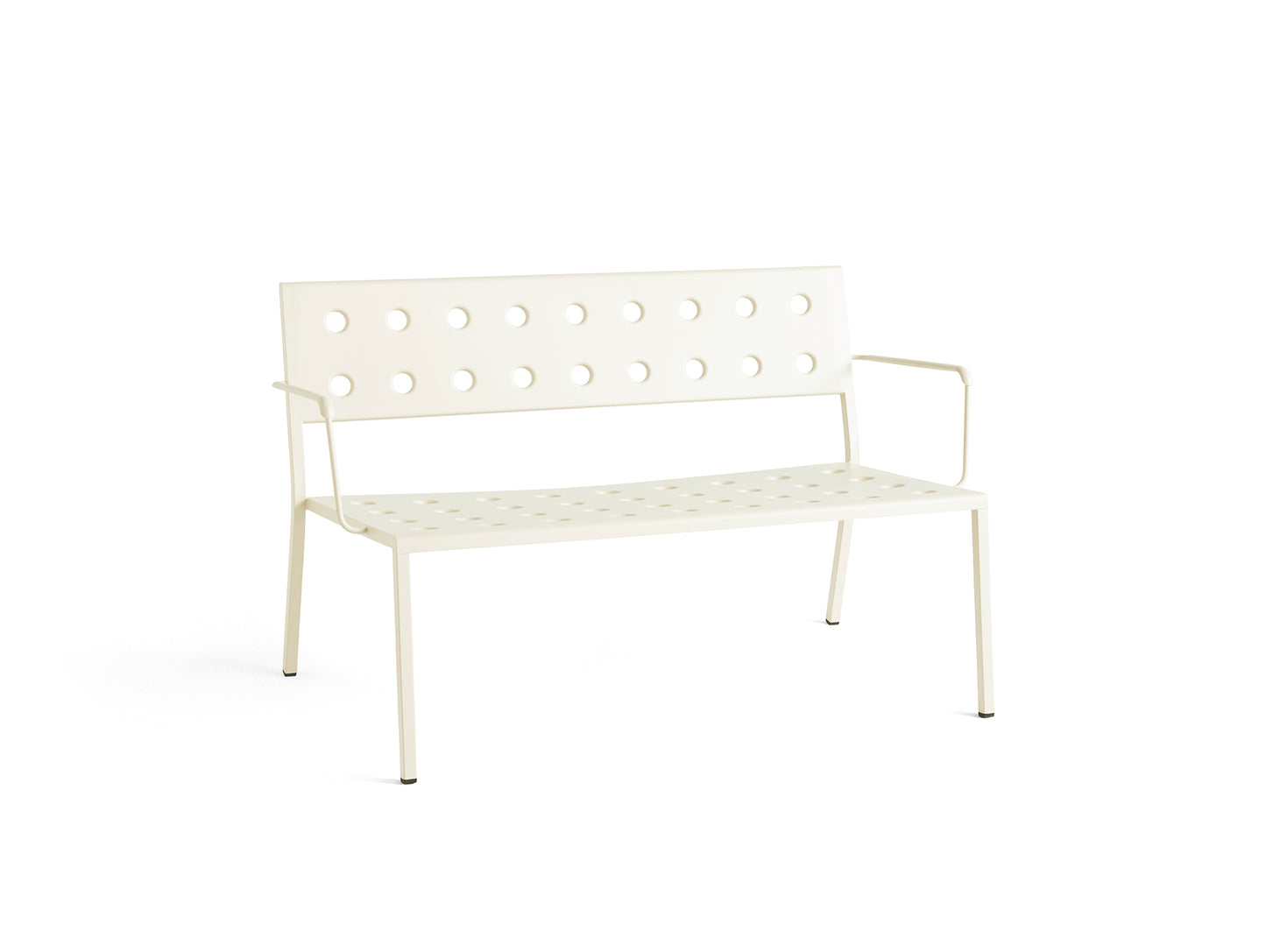 Balcony Outdoor Lounge Bench with Armrest by HAY - Chalk Beige