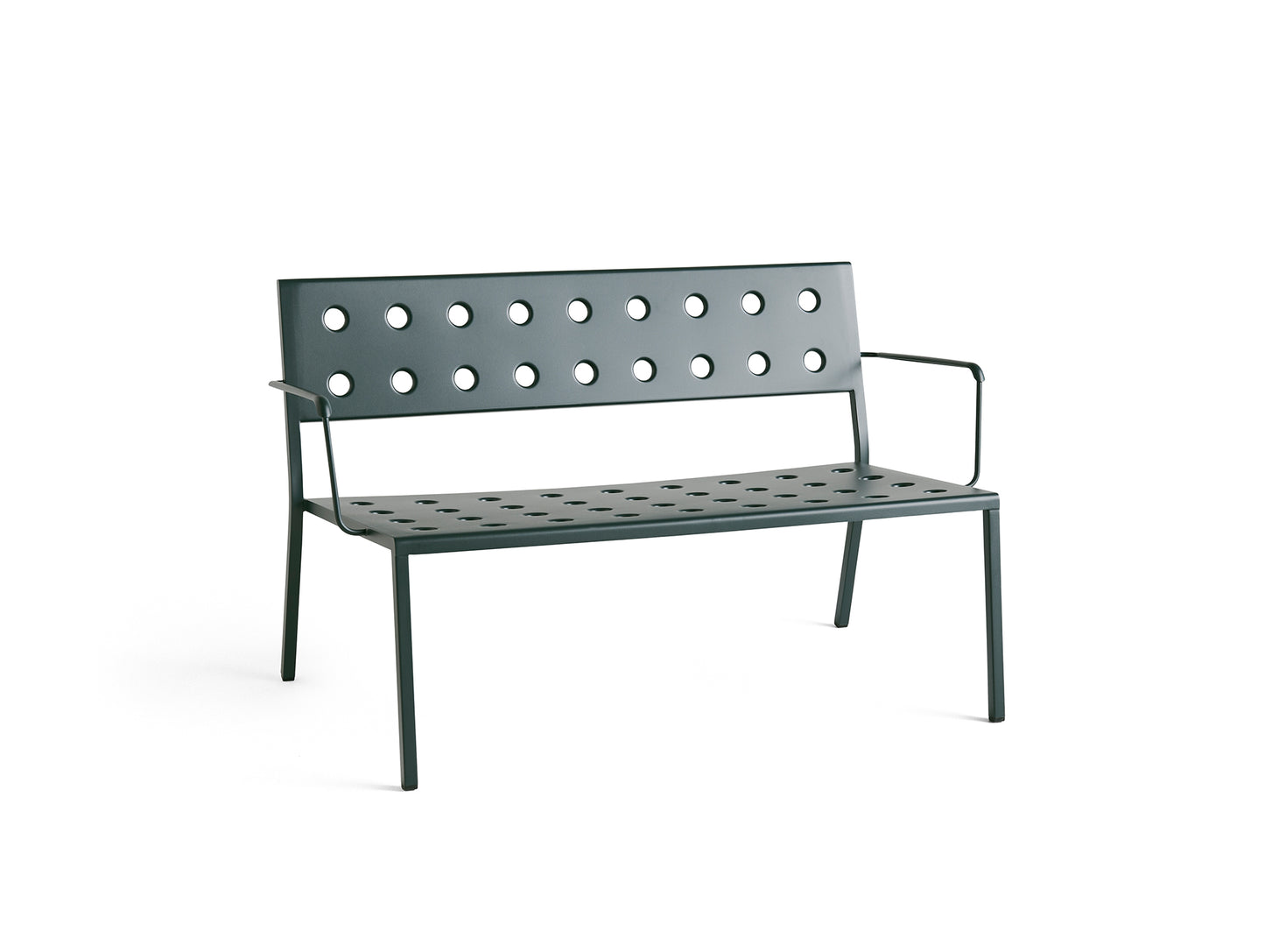 Balcony Outdoor Lounge Bench with Armrest by HAY - Dark Forest