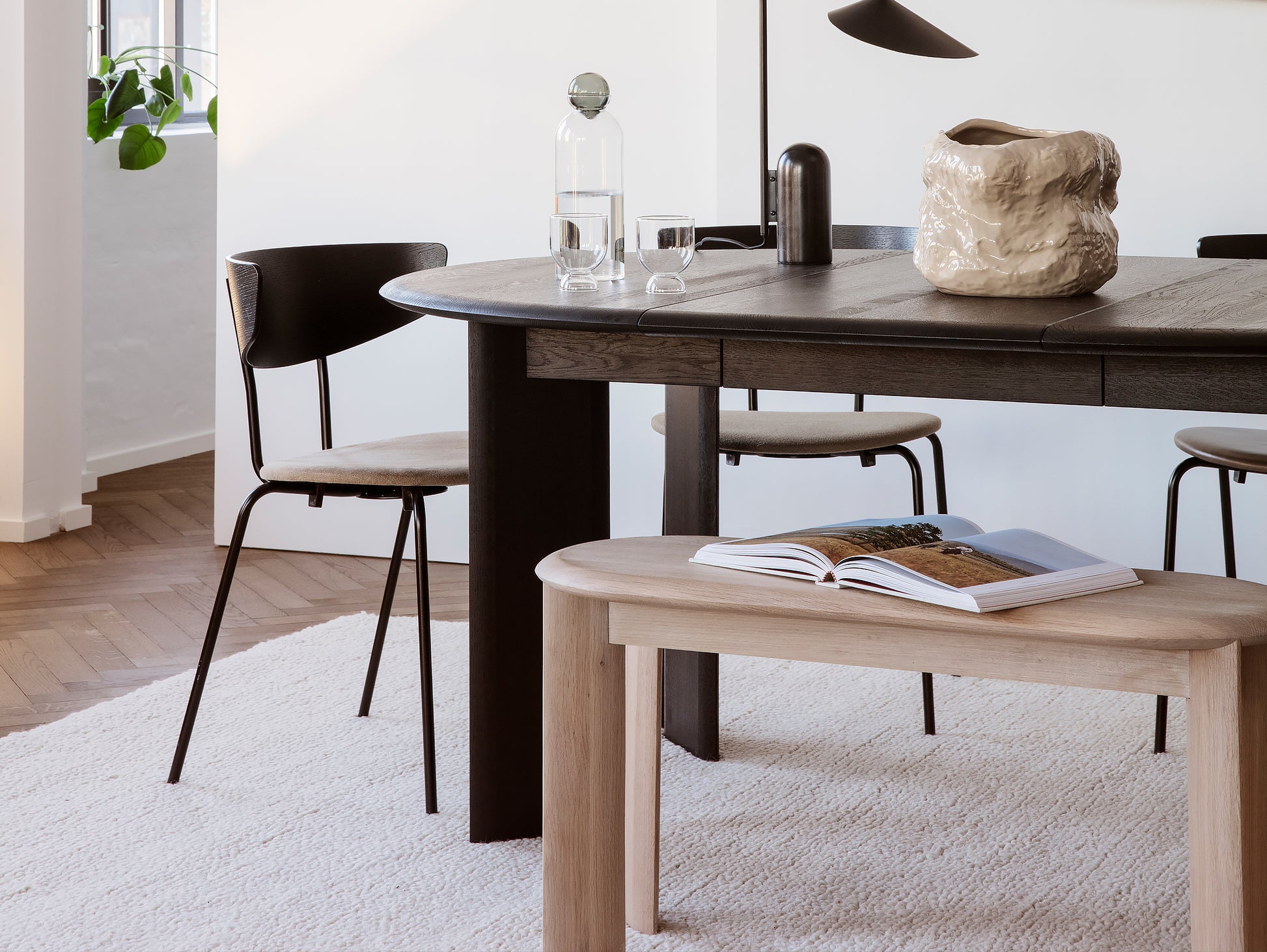 White Oiled Oak Bevel Bench by Ferm Living