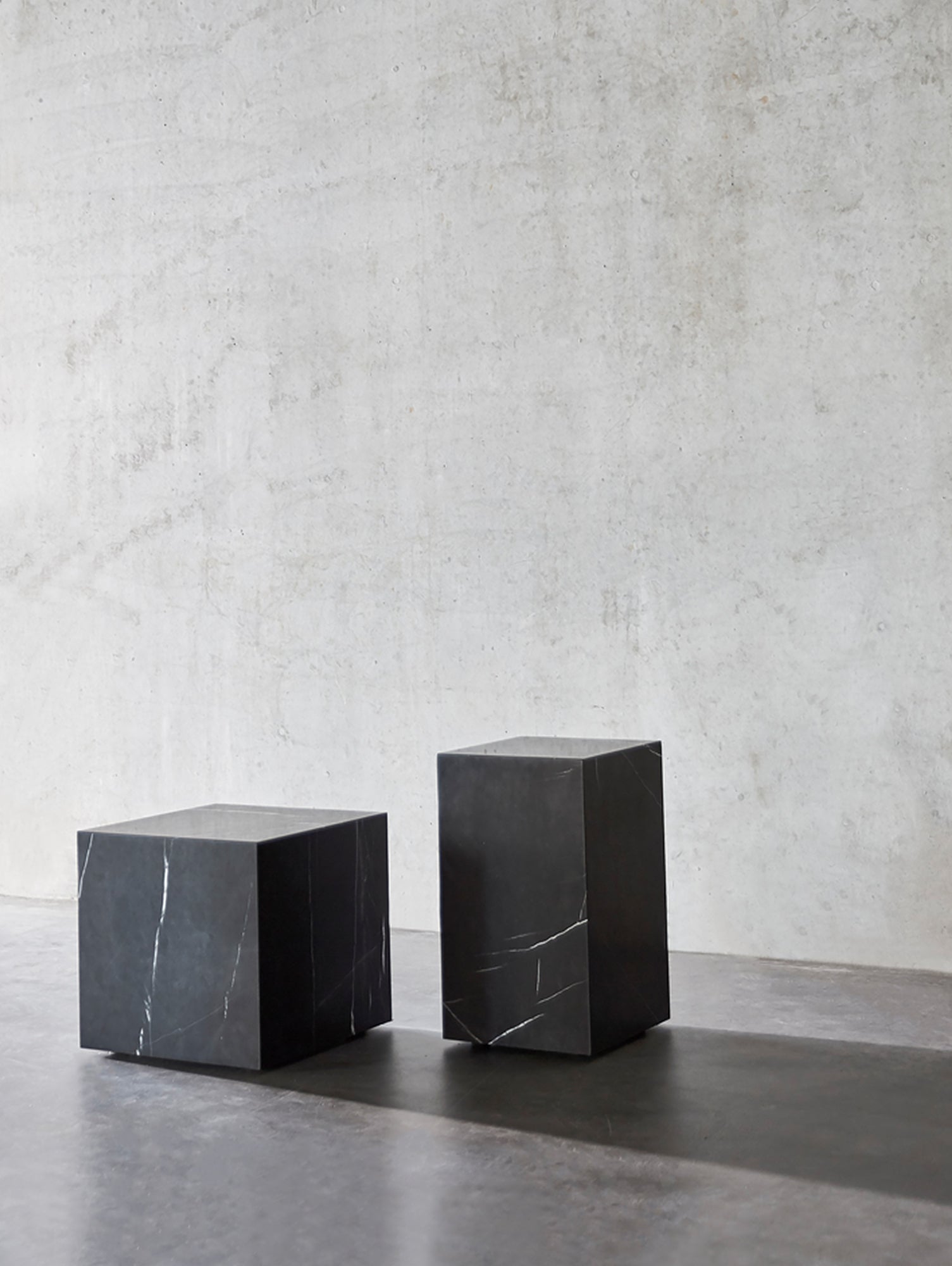 Plinth Tall - Black Nero Marquina Marble - Menu