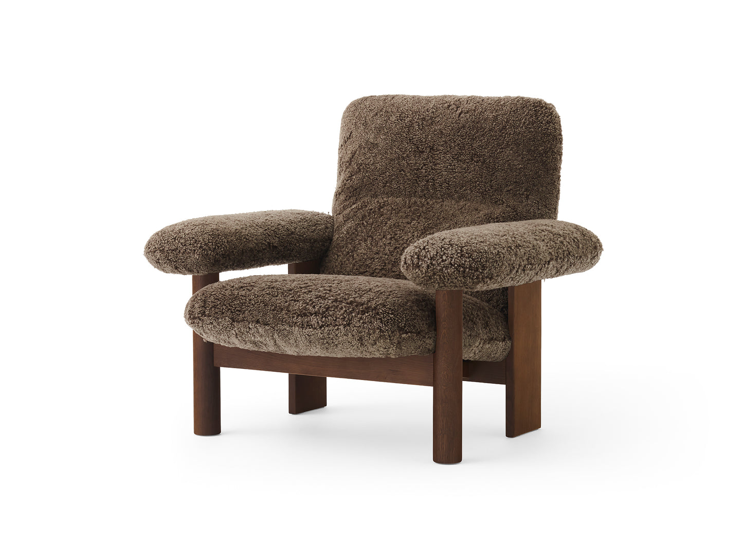 Brasilia Lounge Chair / Dark Stained Oak / Sheepskin Root by Menu