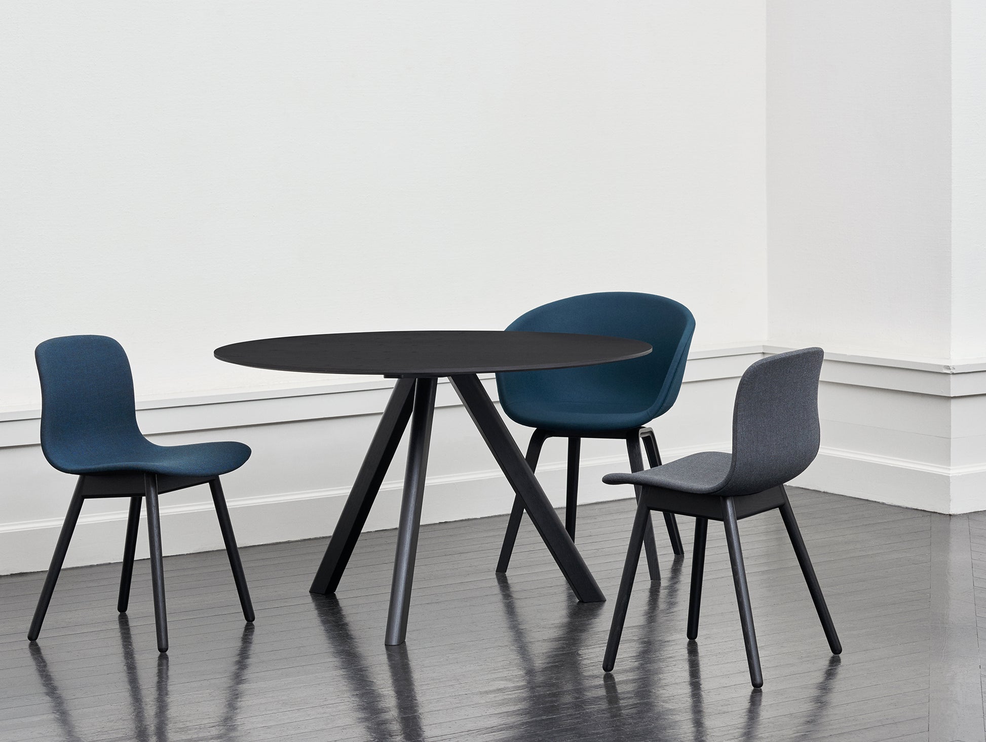 About A Chair AAC 23 by HAY - Divina Melange 777 / Black Lacquered Base