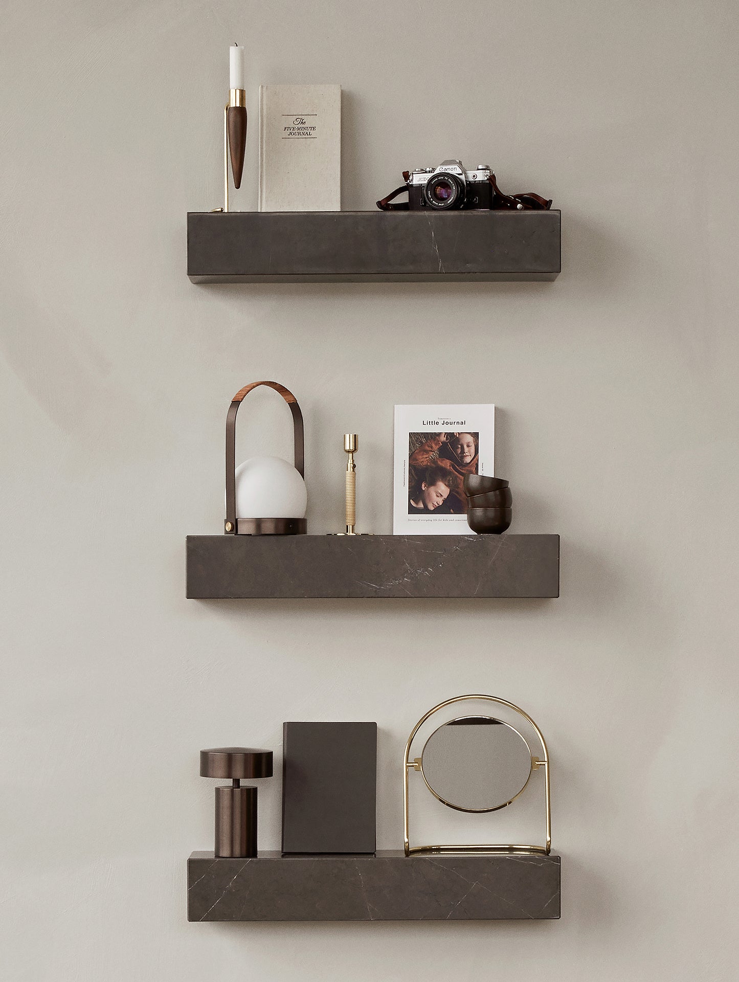 Carrie Lamp - Bronzed Brass, Leather - Menu