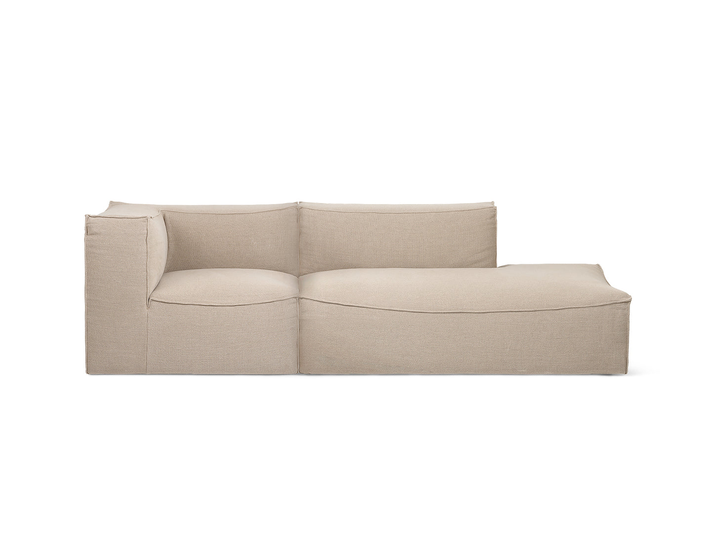 Catena 2-Seater Modular Sofa with Chaise Lounge (Left Armrest) in Rich Linen by Ferm Living