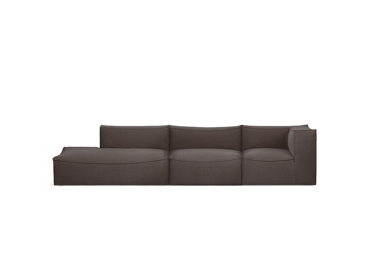 Catena 3-Seater Modular Sofa by Ferm Living- 3-Seater (Narrow) with Chaise Lounge - Right Armrest (Sitting Left)