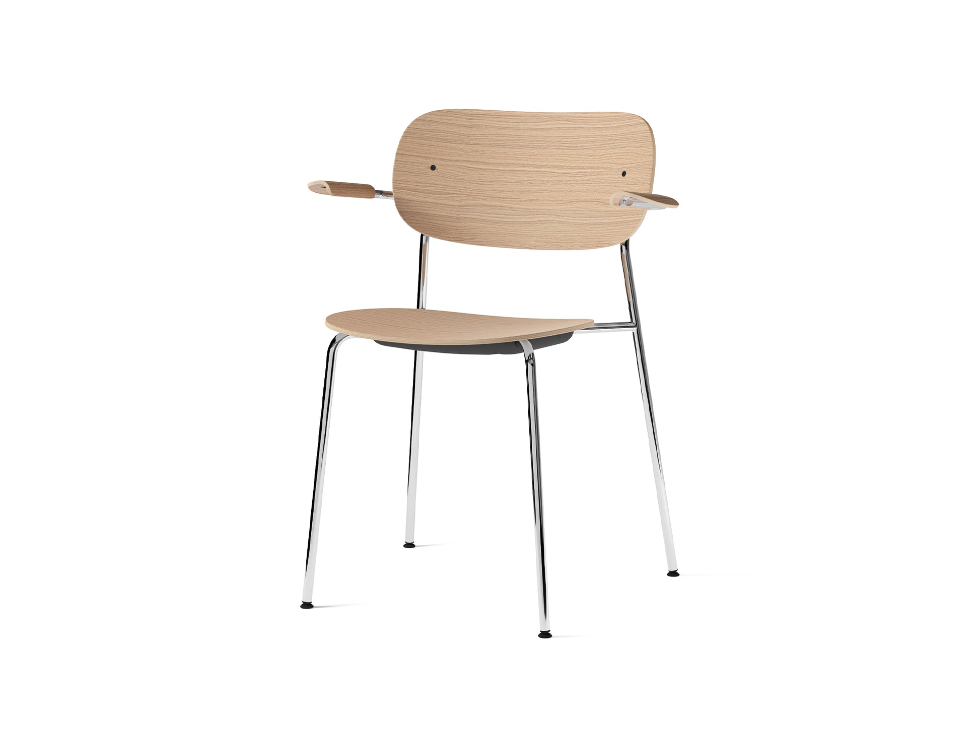 Co Dining Chair by Menu - With Armrest / Chromed Steel / Natural Oak