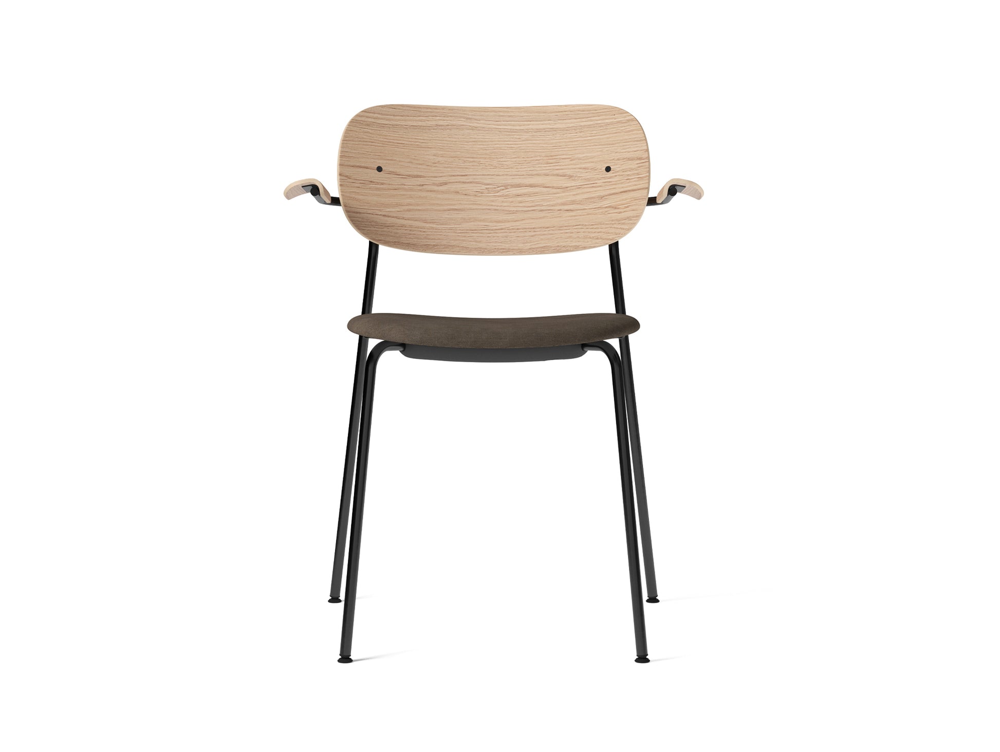 Co Dining Chair Upholstered by Menu - With Armrest / Black Powder Coated Steel / Natural Oak / Remix 3 233