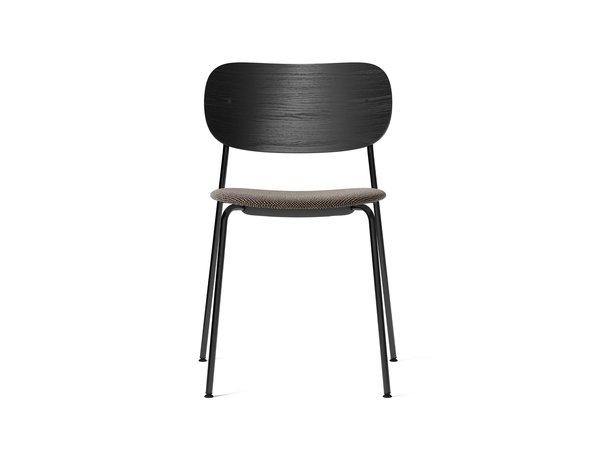 Co Dining Chair Upholstered by Menu - Without Armrest / Black Powder Coated Steel / Black Oak / Doppiopanama_001