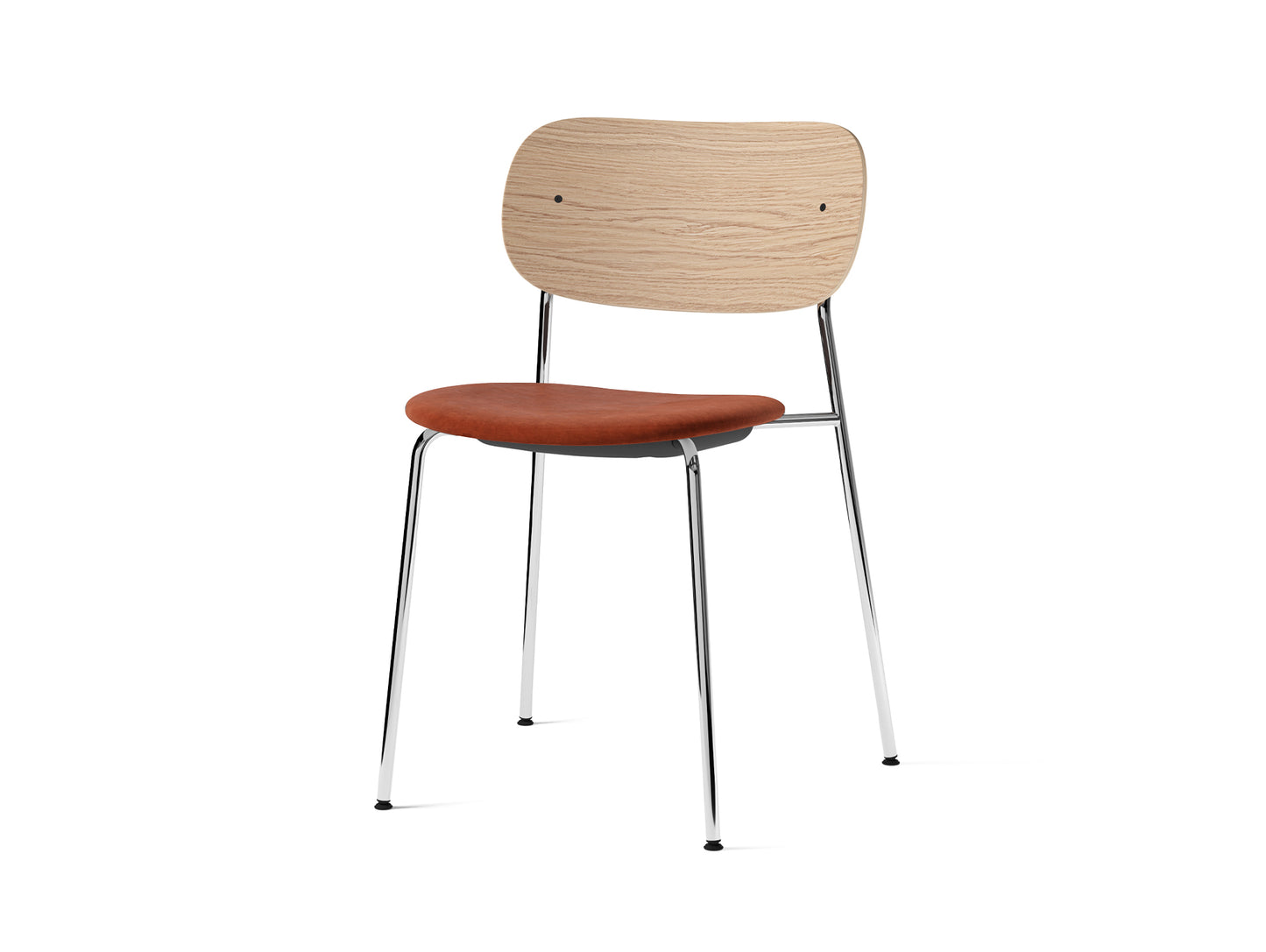 Co Dining Chair Upholstered by Menu - Without Armrest / Chromed Steel / Natural Oak / Champion 061