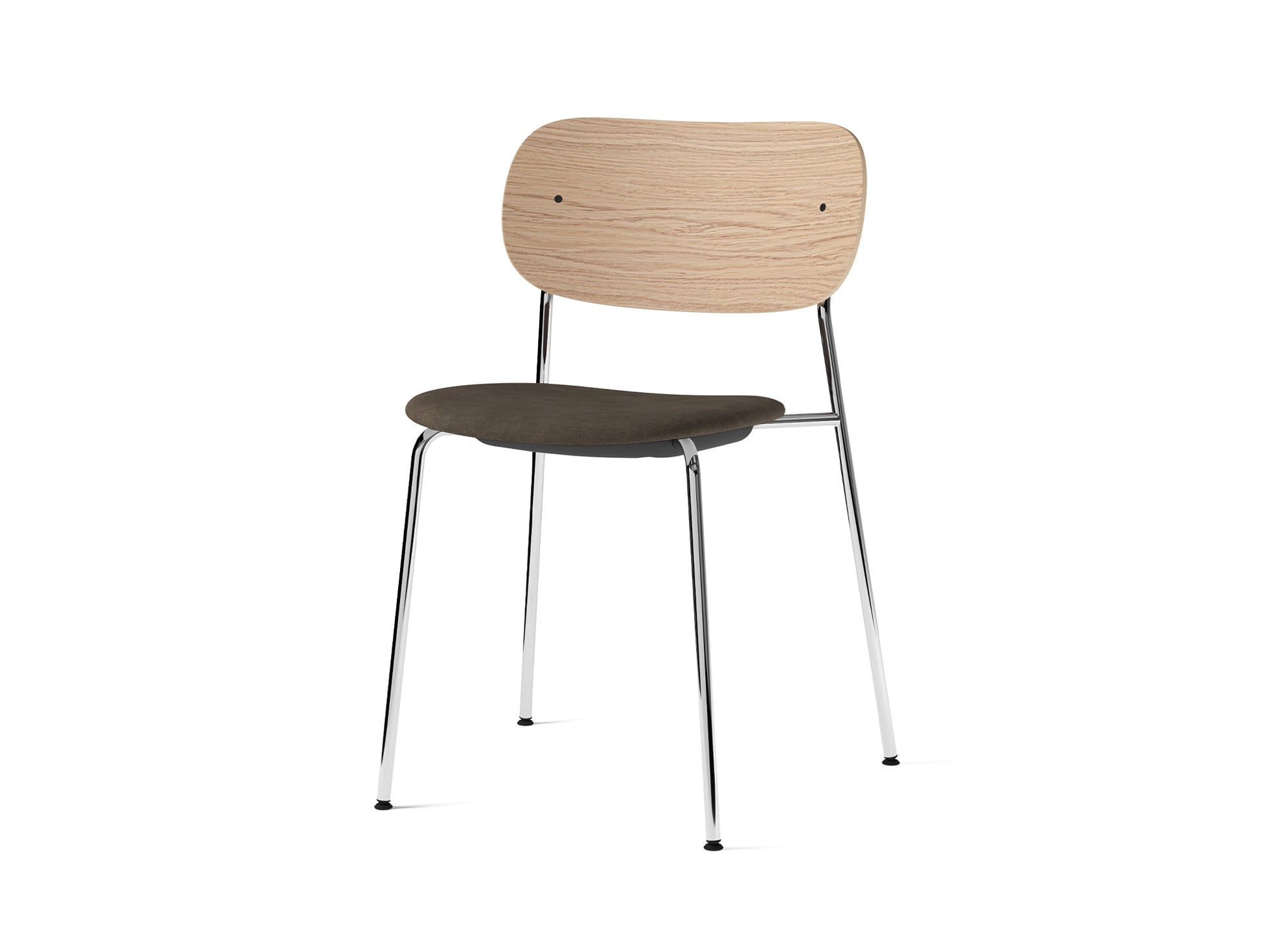 Co Dining Chair Upholstered by Menu - Without Armrest / Chromed Steel / Natural Oak / Remix 3 233