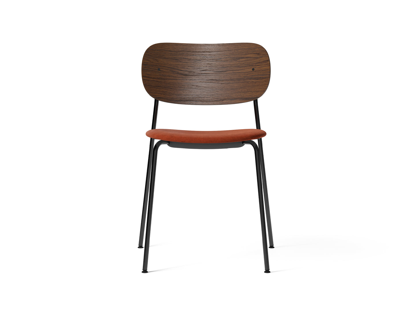 Co Dining Chair Upholstered by Menu - Without Armrest / Black Powder Coated Steel / Dark Oak / Champion 061