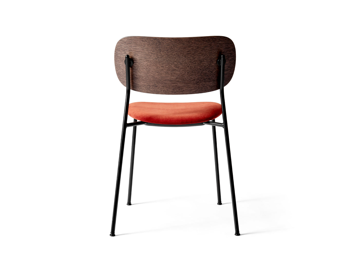 Co Dining Chair Upholstered by Menu - Without Armrest / Black Powder Coated Steel / Dark Oak / City Velvet 062