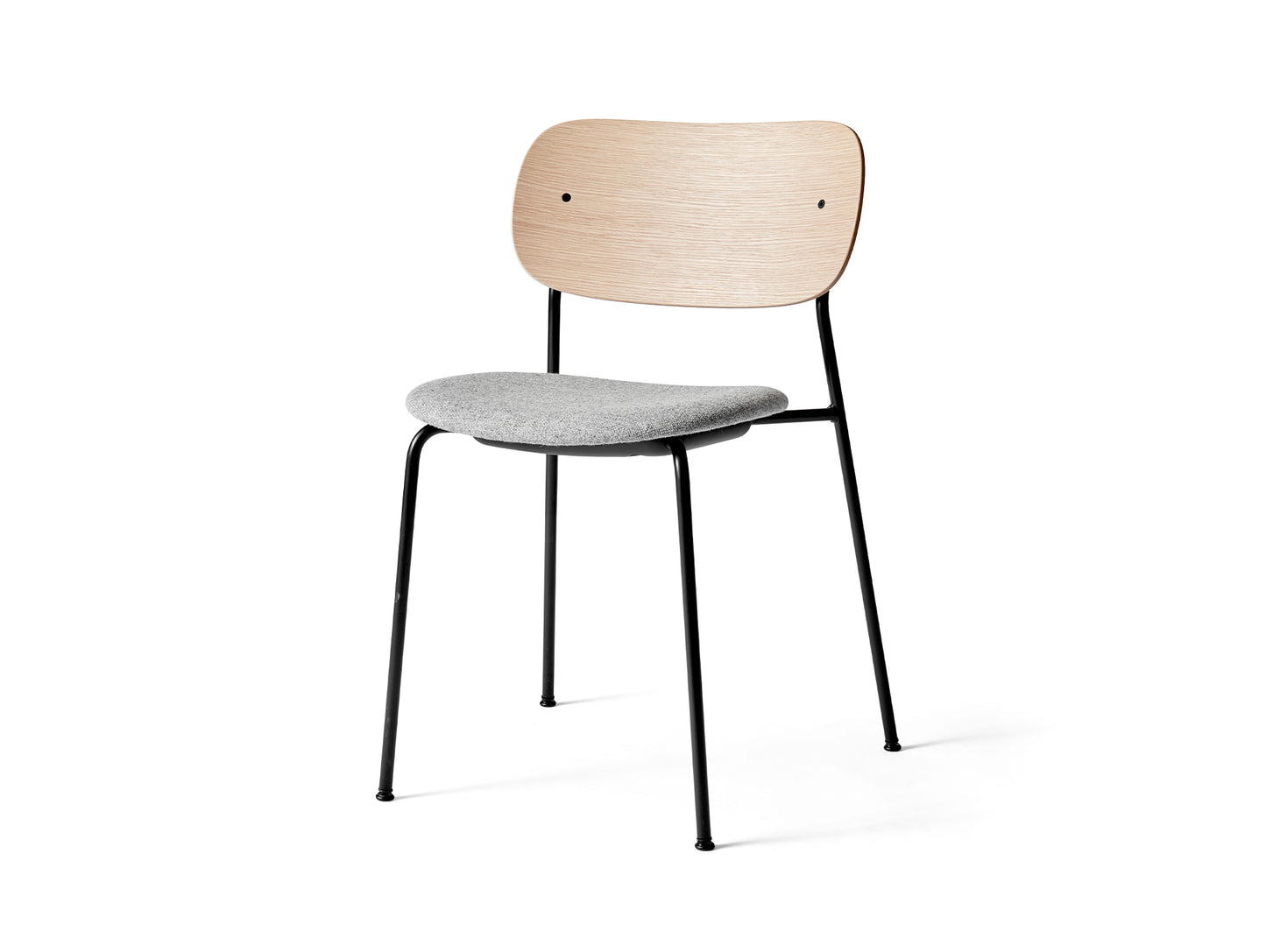 Co Dining Chair Upholstered by Menu - Without Armrest / Black Powder Coated Steel / Natural Oak / Hallingdal 65 130