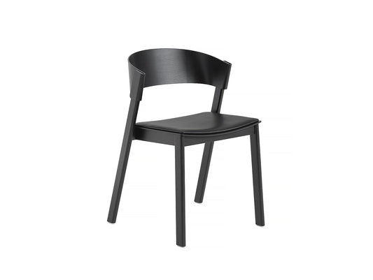 Black Oak and Black Silk Leather Cover Side Chair by Muuto