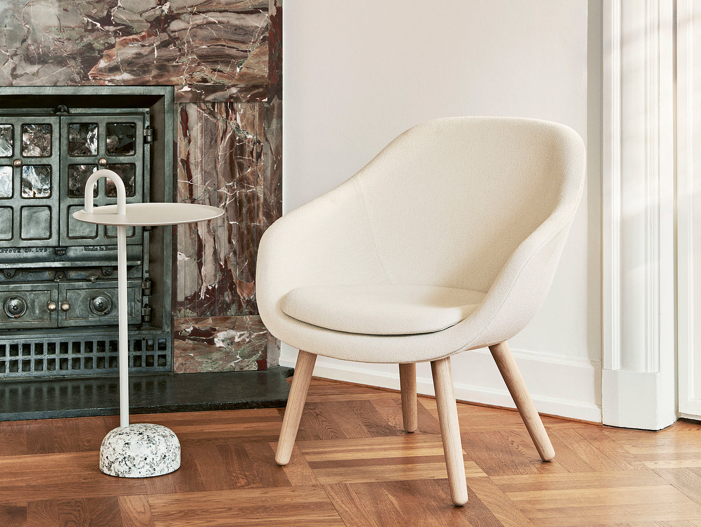 Cream White Bowler Table by HAY