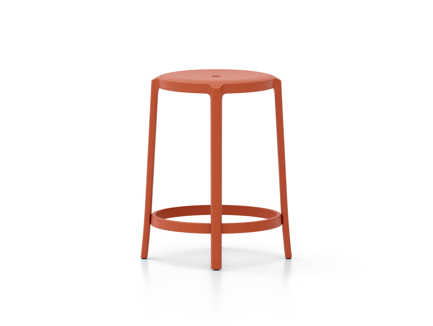 On & On Counter Stool - Recycled Plastic Seat by Emeco / Orange