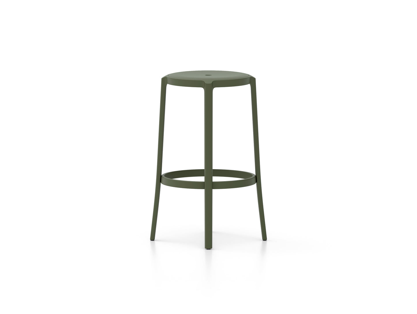 On & On Bar Stool - Recycled Plastic Seat by Emeco / Green